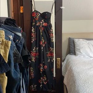 Black and Floral Jumpsuit